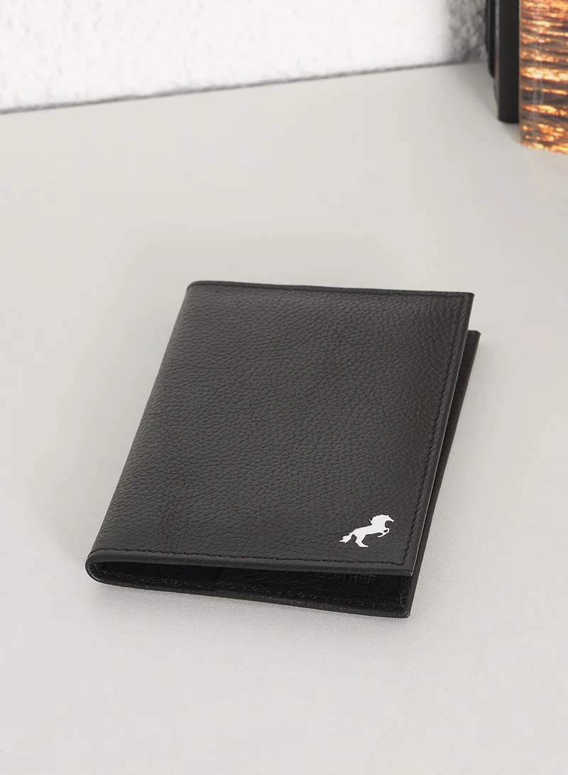 Robert Wood Webbing Loop Detail Bi-Fold Horse Logo Passport Holder